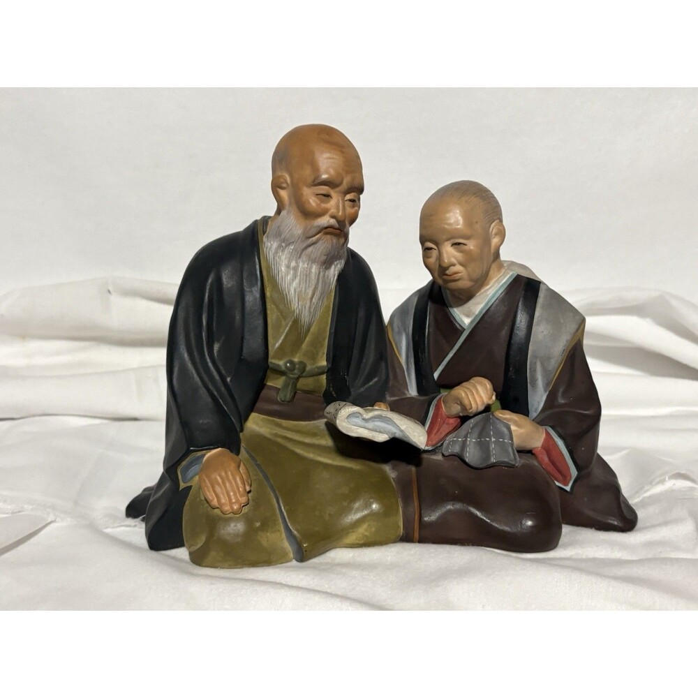 Vintage Japanese Hakata Urasaki Ceramic Famous Old Couple Fantastic Condition